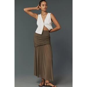 NWT Anthropologie Gestuz MessiGZ Mesh Taupe Maxi Skirt - Large